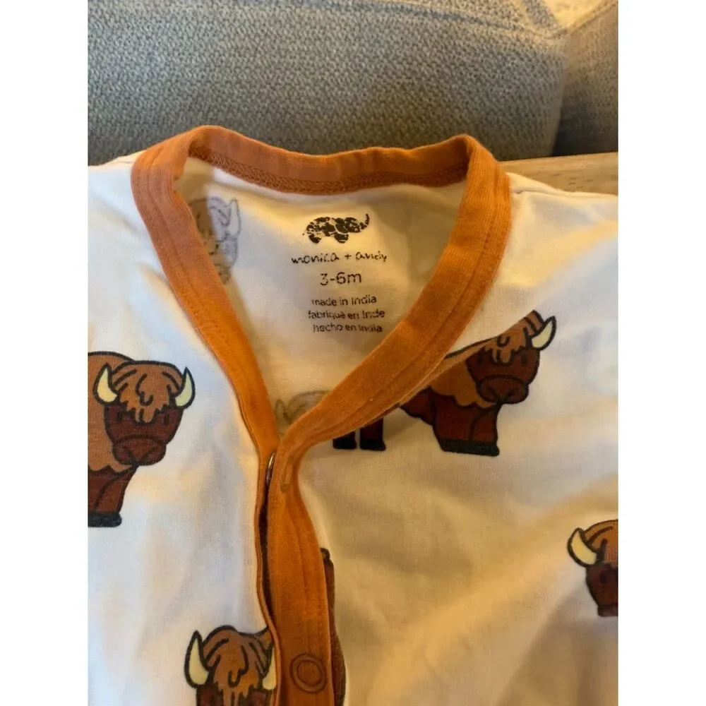 Monica and Andy Buffalo button up onesie
